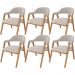 Kit 06 Cadeiras de Jantar e Estar Living Estofada Nadja L02 Bouclê Bege - Lyam Decor
