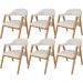 Kit 06 Cadeiras de Jantar e Estar Living Estofada Nadja L02 Linho Cru - Lyam Decor