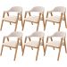 Kit 06 Cadeiras de Jantar e Estar Living Estofada Nadja L02 Suede Bege - Lyam Decor