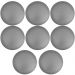 Kit 08 Assentos Redondo Banqueta Cadeira Estofados Poltronas H02 Corino Cinza 30 cm - Lyam Decor