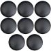 Kit 08 Assentos Redondo Banqueta Cadeira Estofados Poltronas H02 Corino Preto 39 cm - Lyam Decor