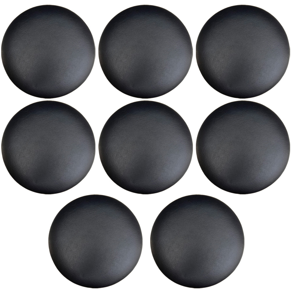 Kit 08 Assentos Redondo Banqueta Cadeira Estofados Poltronas H02 Corino Preto 39 cm - Lyam Decor