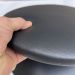 Kit 08 Assentos Redondo Banqueta Cadeira Estofados Poltronas H02 Corino Preto 39 cm - Lyam Decor