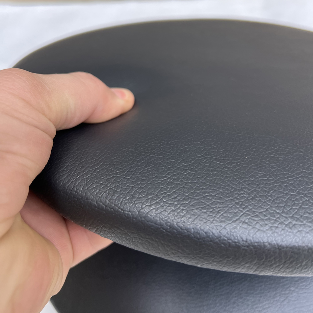 Kit 08 Assentos Redondo Banqueta Cadeira Estofados Poltronas H02 Corino Preto 39 cm - Lyam Decor