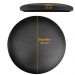 Kit 08 Assentos Redondo Banqueta Cadeira Estofados Poltronas H02 Corino Preto 39 cm - Lyam Decor