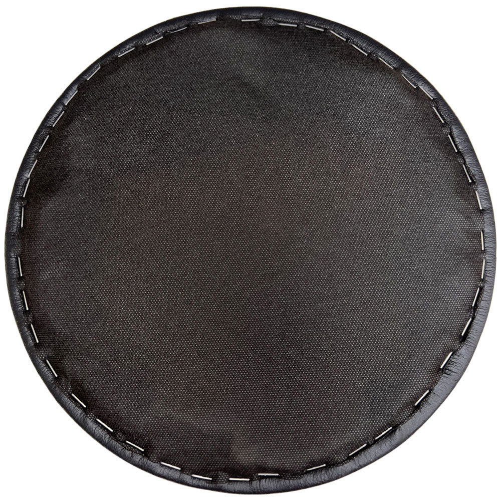 Kit 08 Assentos Redondo Banqueta Cadeira Estofados Poltronas H02 Corino Preto 39 cm - Lyam Decor