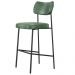 Kit 08 Banquetas Alta Bar Cozinha Sala De Jantar Preto Elira L02 Couríssimo Verde - Lyam Decor