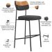 Kit 08 Banquetas Alta Bar Cozinha Sala Jantar Whisky Elira L02 Couríssimo Whisky Linho Chumbo - Lyam Decor