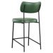 Kit 08 Banquetas Baixa Bar Cozinha Sala De Jantar Preto Elira L02 Couríssimo Verde - Lyam Decor