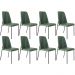 Kit 08 Cadeiras Decorativa Estofada Para Sala De Jantar Bella L02 Couríssimo Verde - Lyam Decor