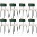 Kit 08 Cadeiras Decorativa Estofada Sala De Jantar Barcelona L02 Facto Verde Musgo Linho Cru - Lyam