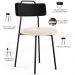 Kit 08 Cadeiras Decorativa Estofada Sala Jantar Barcelona L02 Couríssimo Preto Linho Cru - Lyam