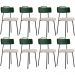 Kit 08 Cadeiras Decorativa Estofada Sala Jantar Barcelona L02 Facto Verde Musgo Linho Bege - Lyam