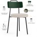 Kit 08 Cadeiras Decorativa Estofada Sala Jantar Barcelona L02 Facto Verde Musgo Linho Bege - Lyam