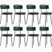 Kit 08 Cadeiras Decorativa Estofada Sala Jantar Barcelona L02 Facto Verde Musgo Linho Chumbo - Lyam
