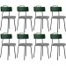 Kit 08 Cadeiras Decorativa Estofada Sala Jantar Barcelona L02 Facto Verde Musgo Pied Poule - Lyam