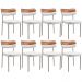 Kit 08 Cadeiras Decorativa Para Sala De Jantar Melina Base Arena L02 Faixa Couríssimo Camel Facto Branco - Lyam Decor