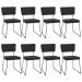 Kit 08 Cadeiras Decorativas Estofada Base De Aço Allana L02 Bouclê Preto - Lyam Decor