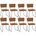 Kit 08 Cadeiras Decorativas Estofada Base De Aço Allana L02 Bouclê Terracota - Lyam Decor