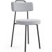 Kit 08 Cadeiras Decorativas Estofada Para Sala De Jantar Barcelona L02 Bouclê Cinza - Lyam Decor