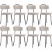 Kit 08 Cadeiras Decorativas Estofada Para Sala De Jantar Barcelona L02 Bouclê Creme - Lyam Decor