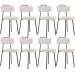 Kit 08 Cadeiras Decorativas Estofada Para Sala De Jantar Barcelona L02 Bouclê Cru - Lyam Decor