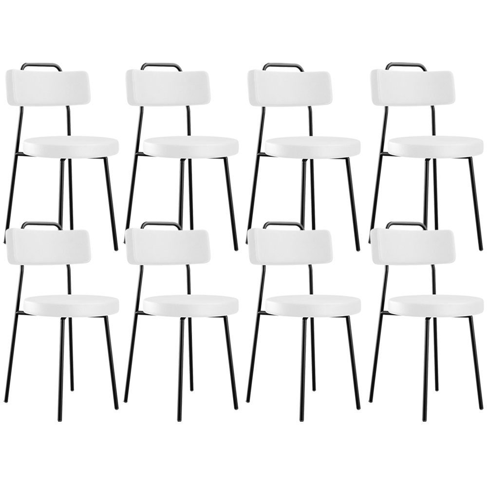 Kit 08 Cadeiras Decorativas Estofada Para Sala De Jantar Barcelona L02 Facto Branco - Lyam Decor