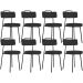 Kit 08 Cadeiras Decorativas Estofada Para Sala De Jantar Barcelona L02 Facto Preto - Lyam Decor