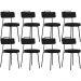 Kit 08 Cadeiras Decorativas Estofada Para Sala De Jantar Barcelona L02 Poliéster Preto - Lyam