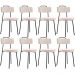Kit 08 Cadeiras Decorativas Estofada Para Sala De Jantar Barcelona L02 Suede Bege - Lyam Decor