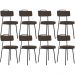 Kit 08 Cadeiras Decorativas Estofada Para Sala De Jantar Barcelona L02 Suede Marrom - Lyam Decor