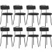 Kit 08 Cadeiras Decorativas Estofada Para Sala De Jantar Barcelona L02 Suede Preto - Lyam Decor