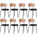 Kit 08 Cadeiras Decorativas Estofada Para Sala Jantar Barcelona L02 Couríssimo Camel Preto - Lyam