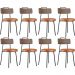 Kit 08 Cadeiras Decorativas Estofada Para Sala Jantar Barcelona L02 Couríssimo Marrom Camel - Lyam