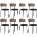 Kit 08 Cadeiras Decorativas Estofada Para Sala Jantar Barcelona L02 Couríssimo Marrom Preto - Lyam