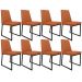 Kit 08 Cadeiras Decorativas Estofada Para Sala de Jantar Dafne L02 Tecido Terracota - Lyam Decor