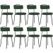 Kit 08 Cadeiras Decorativas Estofada Sala De Jantar Barcelona L02 Suede Verde Musgo - Lyam Decor