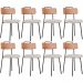 Kit 08 Cadeiras Decorativas Estofada Sala Jantar Barcelona L02 Couríssimo Camel Linho Bege - Lyam