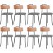 Kit 08 Cadeiras Decorativas Estofada Sala Jantar Barcelona L02 Couríssimo Camel Pied Poule - Lyam