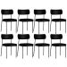 Kit 08 Cadeiras Decorativas Estofadas Para Sala de Jantar Melina L02 Couríssimo Preto - Lyam Decor