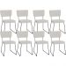 Kit 08 Cadeiras Decorativas Para Sala De Jantar Allana L02 Bouclê Cru - Lyam