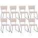 Kit 08 Cadeiras Decorativas Para Sala De Jantar Allana L02 Suede Bege - Lyam Decor