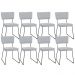 Kit 08 Cadeiras Decorativas Para Sala De Jantar Allana L02 Suede Cinza - Lyam Decor