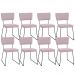 Kit 08 Cadeiras Decorativas Para Sala De Jantar Allana L02 Suede Rosê - Lyam Decor