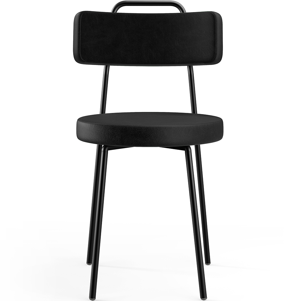 Kit 08 Cadeiras Decorativas Para Sala De Jantar Barcelona L02 Couríssimo Preto - Lyam Decor