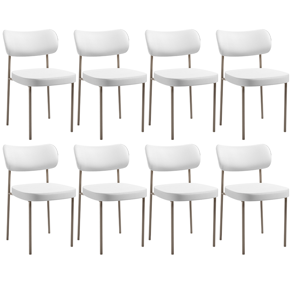 Kit 08 Cadeiras Decorativas Para Sala De Jantar Melina Base Arena L02 Facto Branco - Lyam Decor