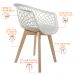 Kit 08 Cadeiras Decorativas Para Sala de Jantar Madri Com Base de Madeira E01 Branco - Lyam Decor