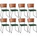 Kit 08 Cadeiras Decorativas Sala Jantar Allana L02 Couríssimo Camel Facto Verde Musgo - Lyam Decor