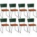 Kit 08 Cadeiras Decorativas Sala Jantar Allana L02 Facto Verde Musgo Couríssimo Camel - Lyam Decor