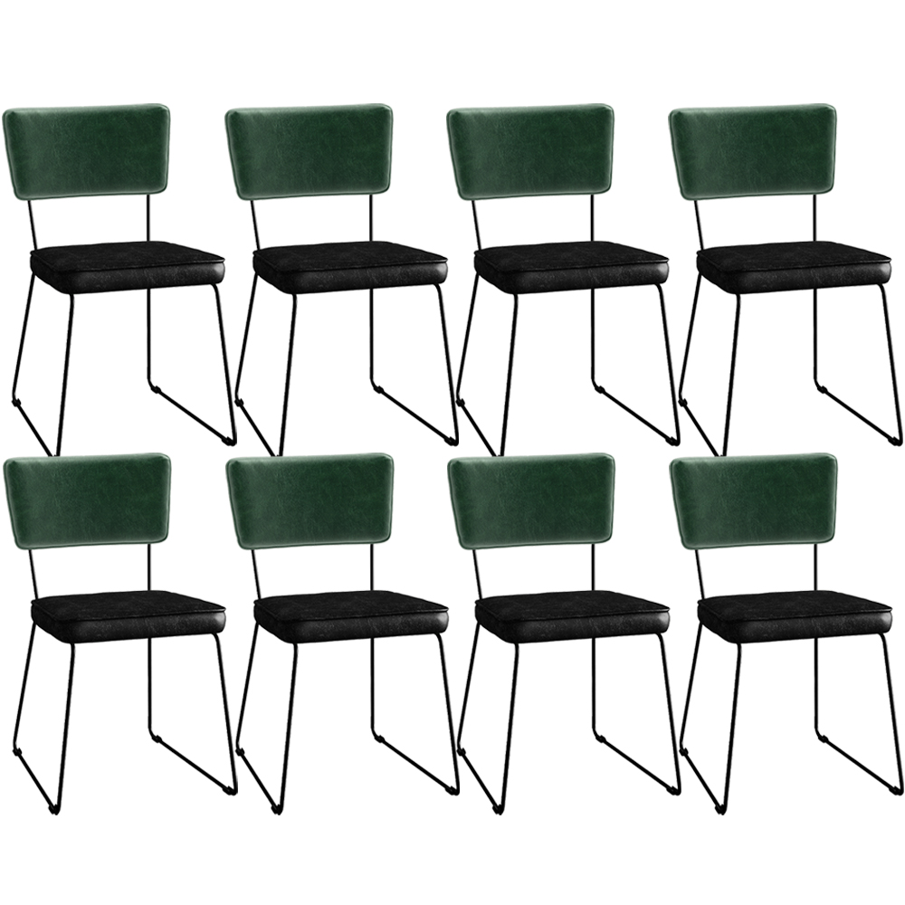 Kit 08 Cadeiras Decorativas Sala Jantar Allana L02 Facto Verde Musgo Couríssimo Preto - Lyam Decor